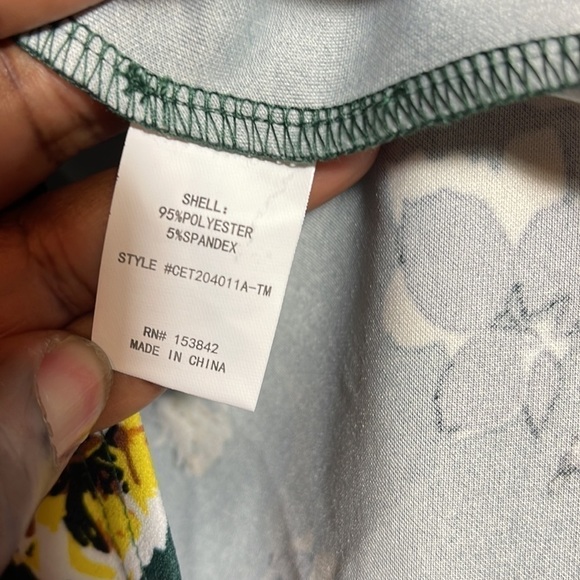 Melloday long sleeve green floral top size M - Picture 4 of 6